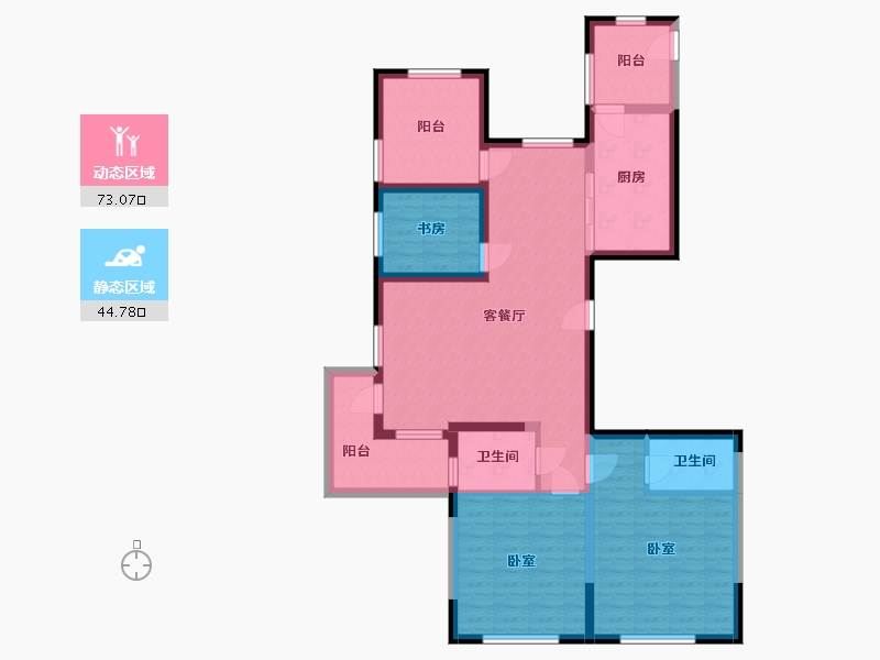 浙江省-杭州市-侨福一品高尔夫公馆-104.77-户型库-动静分区