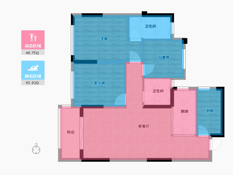 浙江省-杭州市-万达同心湾-81.03-户型库-动静分区