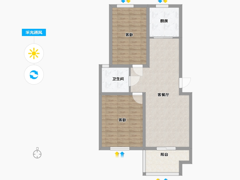 江苏省-镇江市-天怡天颐城·和园-76.29-户型库-采光通风