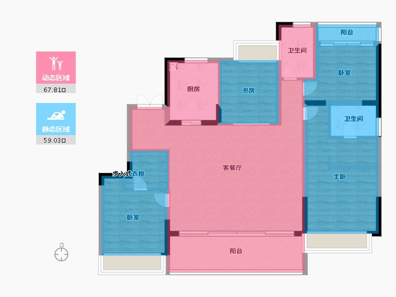 江苏省-苏州市-九龙仓翠樾庭-113.99-户型库-动静分区