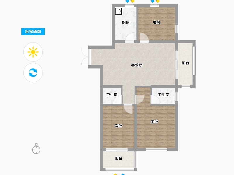 江苏省-徐州市-枫林学府-81.64-户型库-采光通风