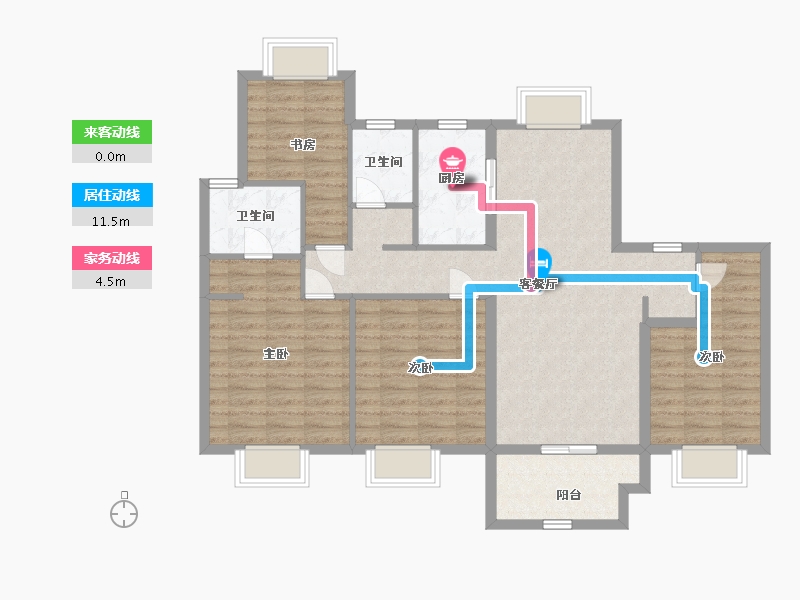 江苏省-南通市-悦湖四季-104.00-户型库-动静线