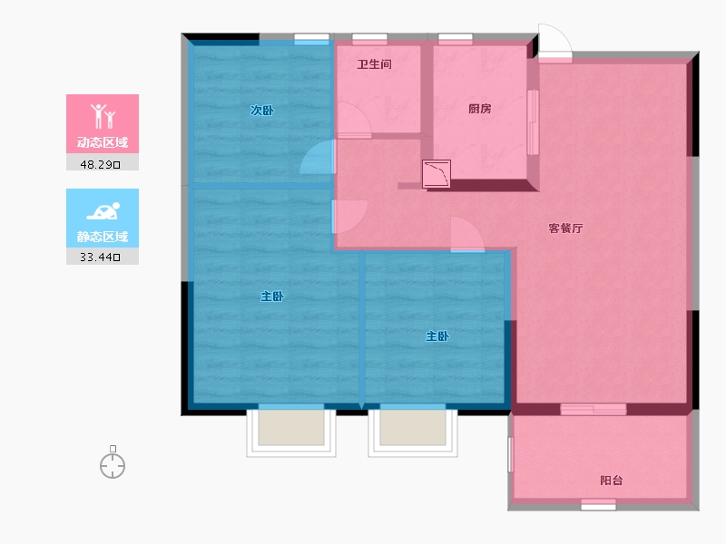 江苏省-南通市-海伦堡逸璟园-73.00-户型库-动静分区