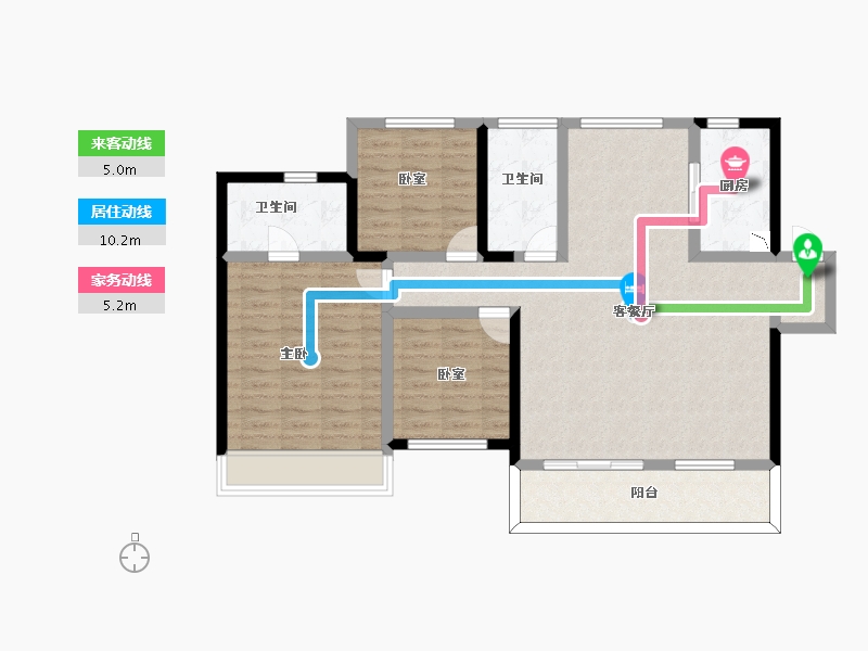 陕西省-西安市-绿地新里城兰亭公馆-101.00-户型库-动静线