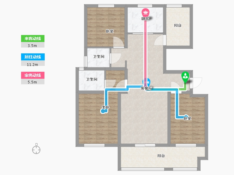 江苏省-镇江市-天怡天颐城·和园-102.78-户型库-动静线