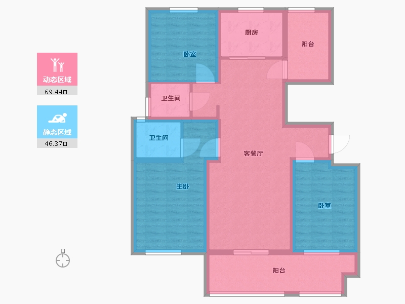 江苏省-镇江市-天怡天颐城·和园-102.78-户型库-动静分区