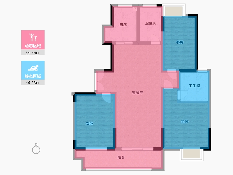 江苏省-盐城市-阳光嘉园-94.00-户型库-动静分区