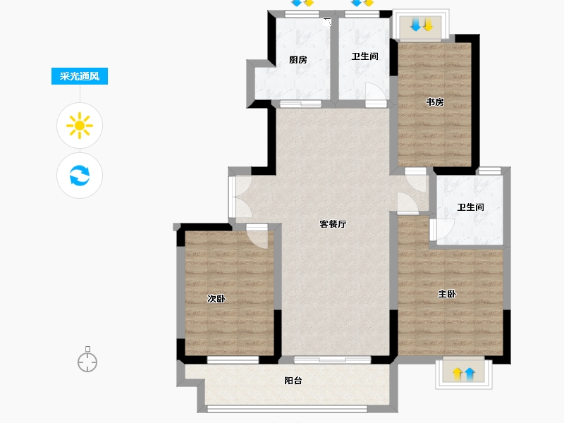 江苏省-盐城市-阳光嘉园-94.00-户型库-采光通风