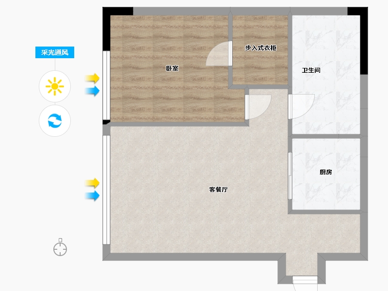 浙江省-杭州市-滨江万潮星汇写字楼-59.37-户型库-采光通风