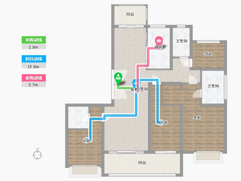 江苏省-苏州市-豪门府邸峯景-136.88-户型库-动静线