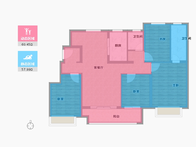 江苏省-扬州市-蓝湾臻园-106.29-户型库-动静分区