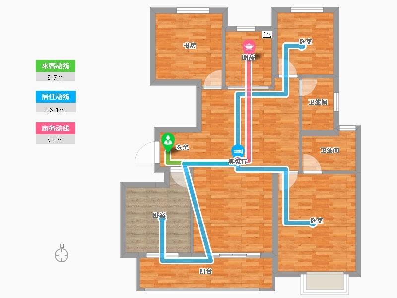 江苏省-泰州市-中海九樾-104.00-户型库-动静线