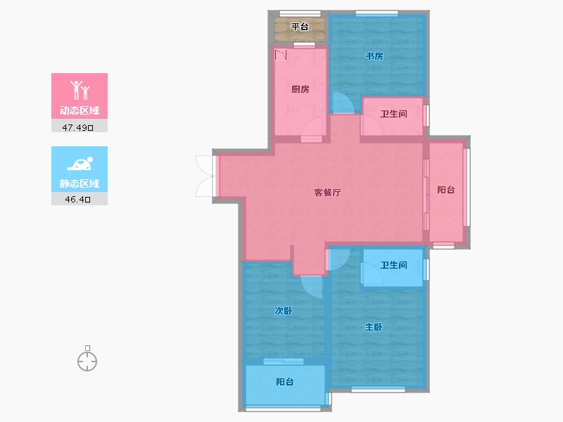 江苏省-徐州市-枫林学府-85.38-户型库-动静分区