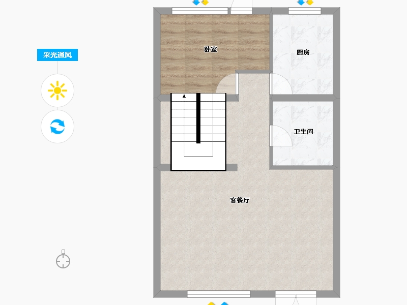 山西省-大同市-紫云华城-62.36-户型库-采光通风