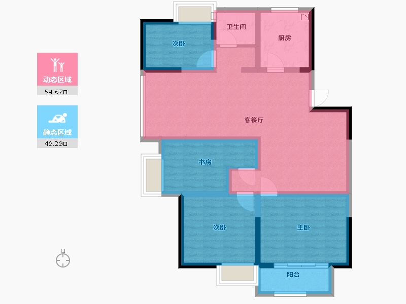 江苏省-盐城市-阳光嘉园-92.00-户型库-动静分区