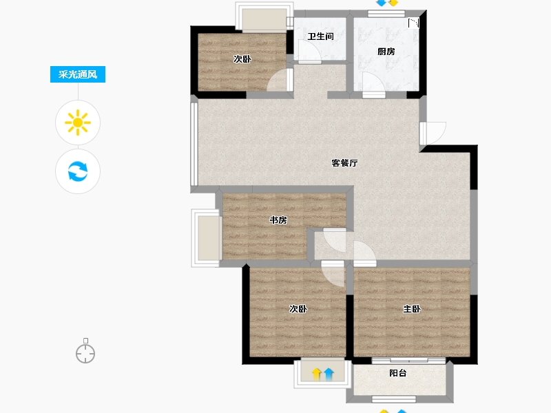 江苏省-盐城市-阳光嘉园-92.00-户型库-采光通风