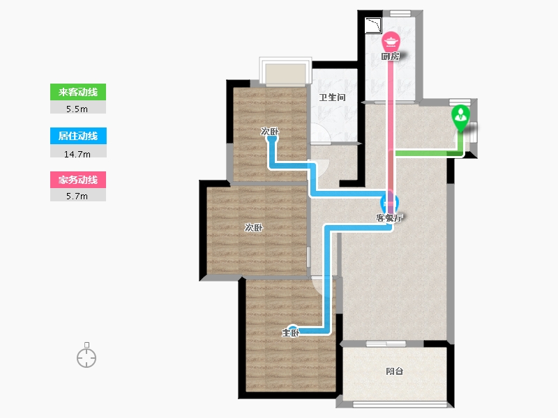 江苏省-淮安市-建华玖珑湾-90.40-户型库-动静线