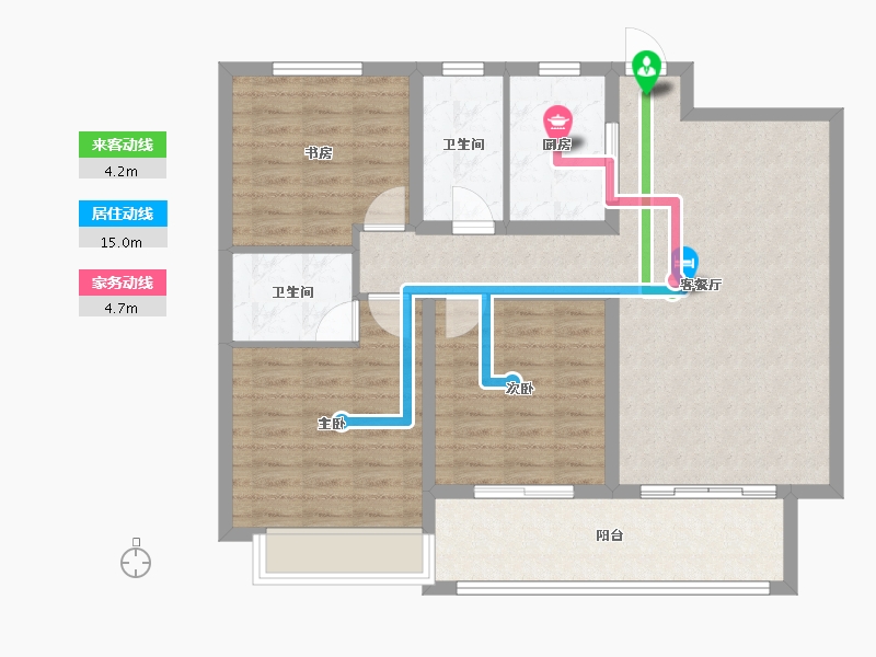 江苏省-徐州市-睢宁·万园-96.26-户型库-动静线