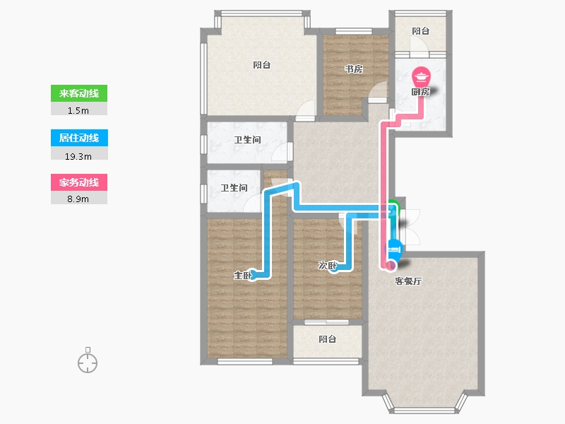 陕西省-安康市-金力源名苑-130.13-户型库-动静线