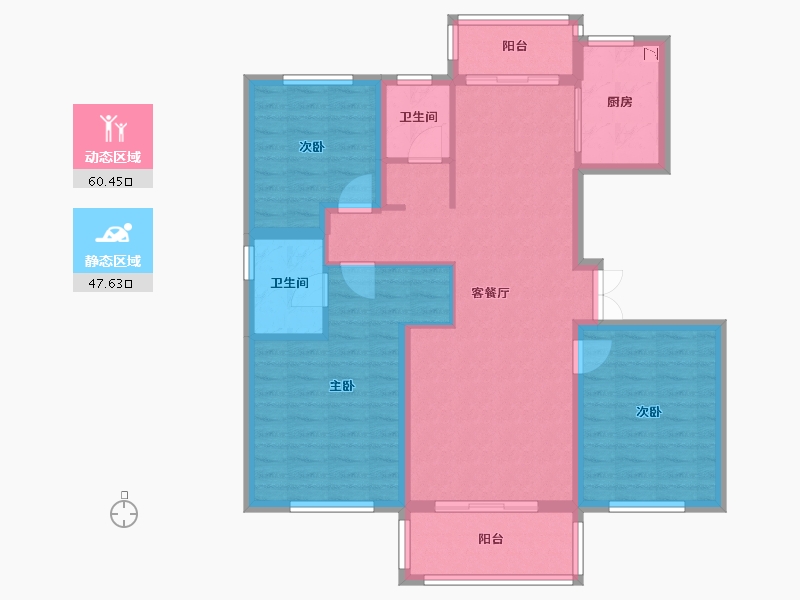 江苏省-徐州市-枫林学府-96.72-户型库-动静分区