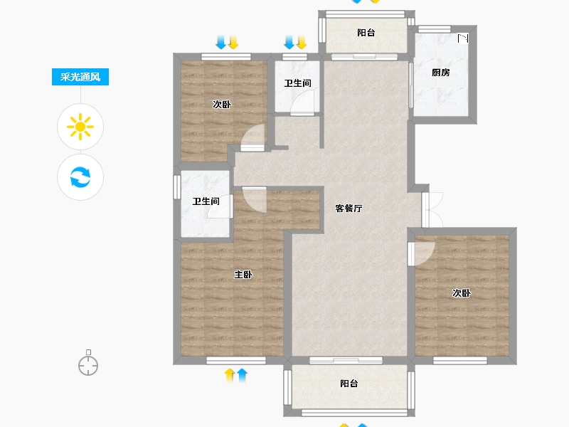 江苏省-徐州市-枫林学府-96.72-户型库-采光通风