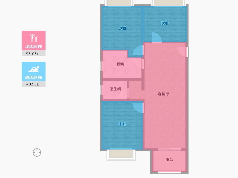 江苏省-扬州市-万科北宸之光-86.00-户型库-动静分区