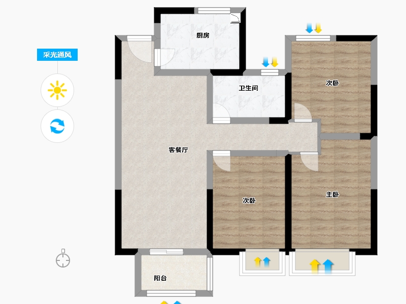 江苏省-盐城市-阳光嘉园-83.00-户型库-采光通风