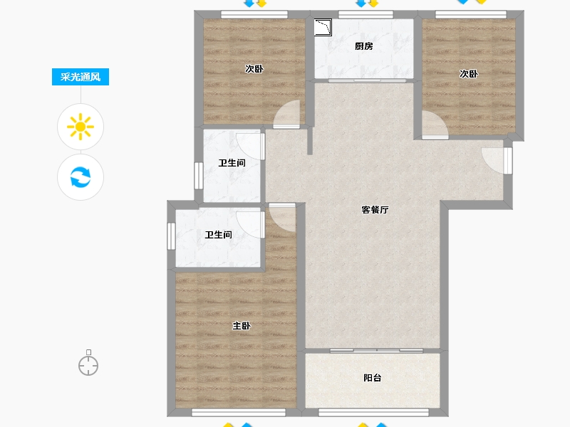 陕西省-安康市-天悦城-91.59-户型库-采光通风