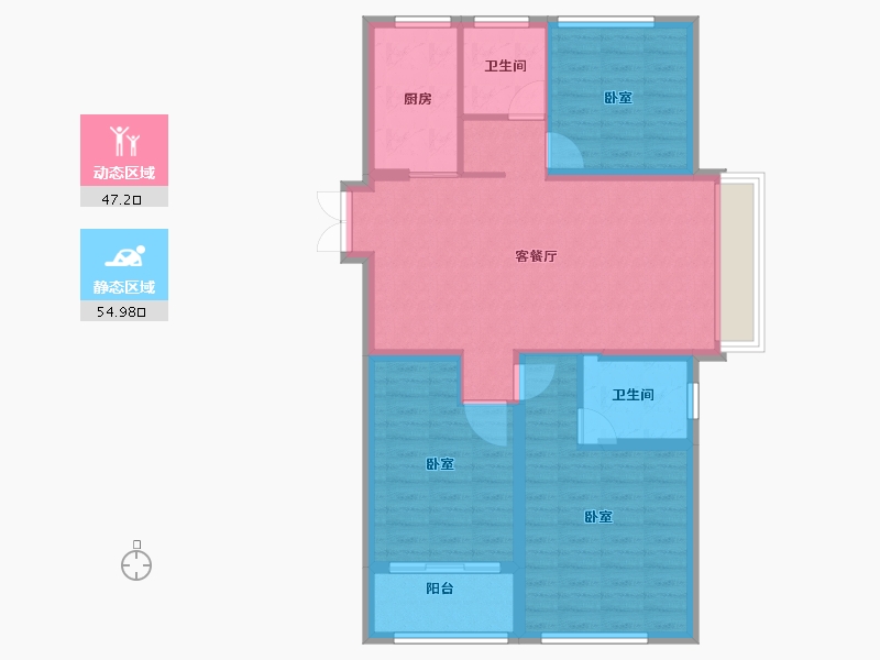 江苏省-扬州市-中远金麟府·状元楼-91.99-户型库-动静分区