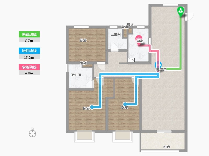 山西省-太原市-中国中铁·诺德城-104.00-户型库-动静线