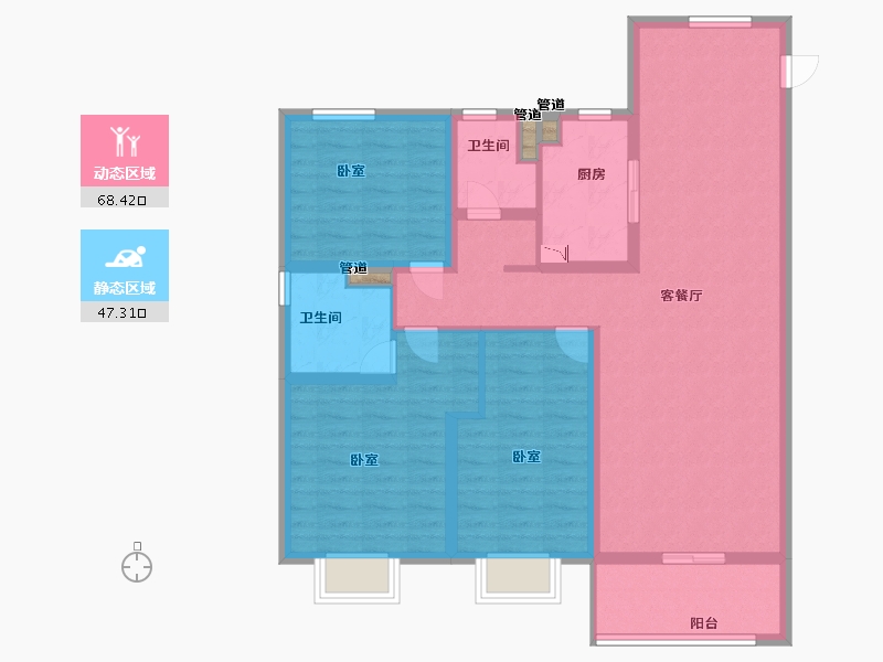 山西省-太原市-中国中铁·诺德城-104.00-户型库-动静分区