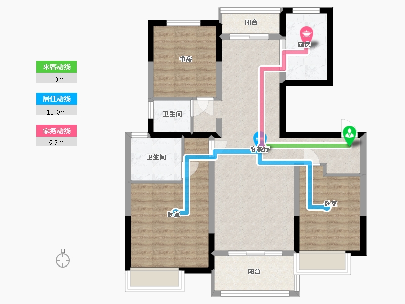 江苏省-镇江市-美的城三区·荣璟-92.01-户型库-动静线