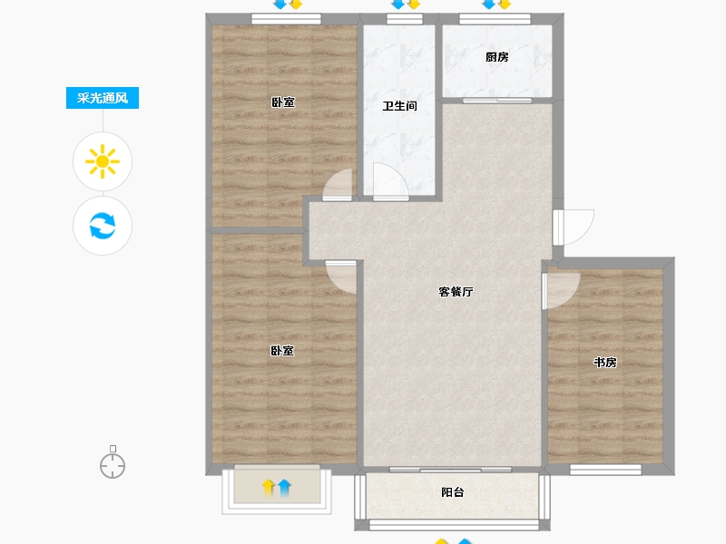 青海省-西宁市-平安先河东苑-83.12-户型库-采光通风