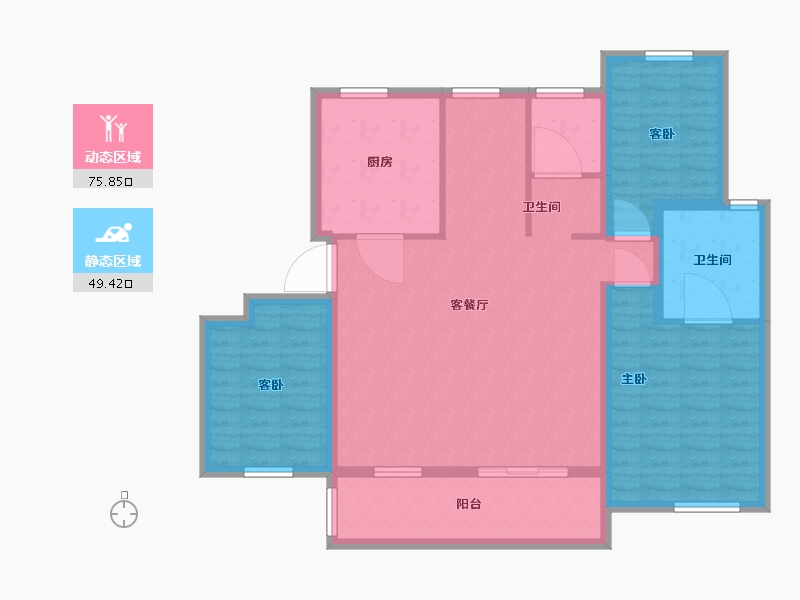 江苏省-镇江市-路劲·港欣城-113.00-户型库-动静分区