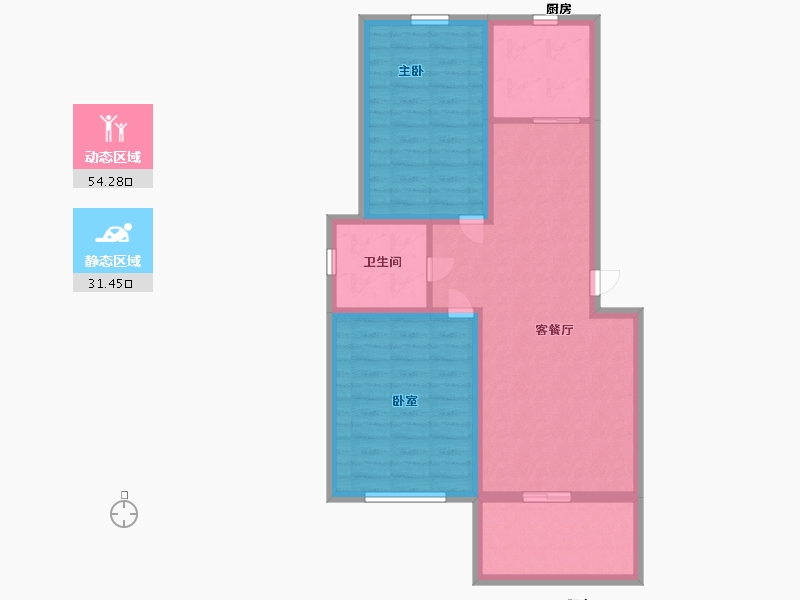 江苏省-镇江市-天怡天颐城·和园-76.41-户型库-动静分区