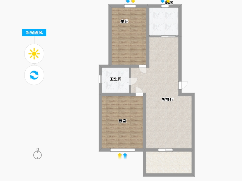 江苏省-镇江市-天怡天颐城·和园-76.41-户型库-采光通风