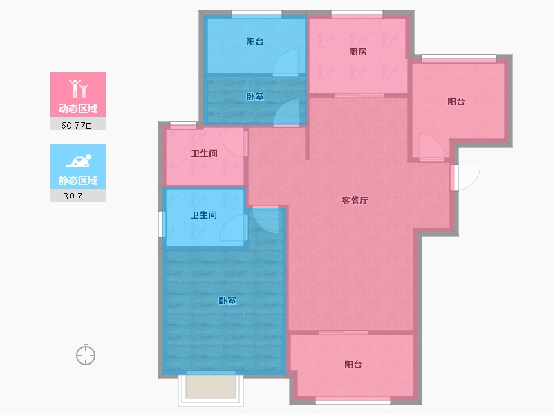 江苏省-苏州市-弘阳上湖-83.00-户型库-动静分区