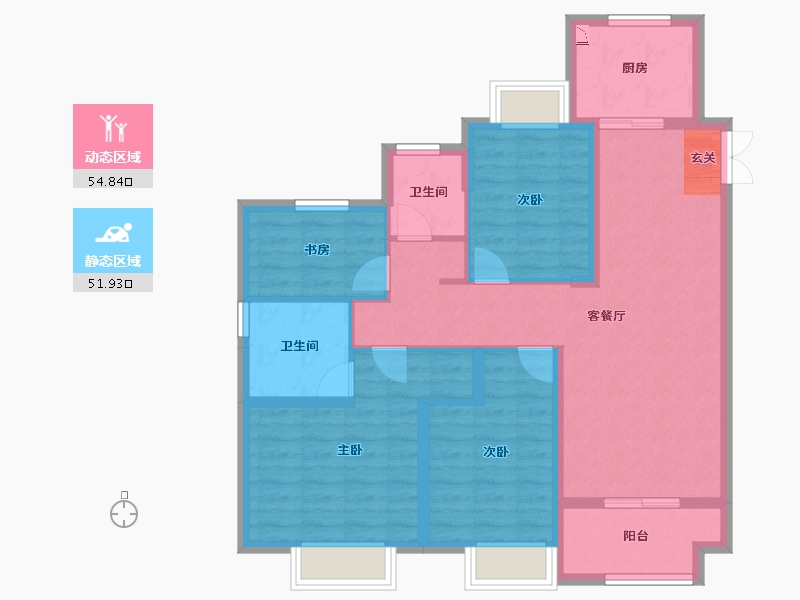 浙江省-台州市-江山一品-95.00-户型库-动静分区