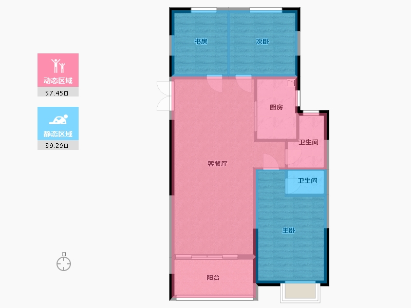 江苏省-盐城市-富顺名都花园-87.71-户型库-动静分区