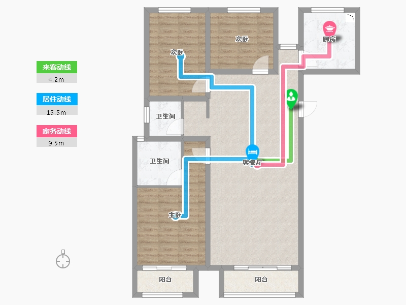 陕西省-安康市-恒月阳光水岸-100.76-户型库-动静线