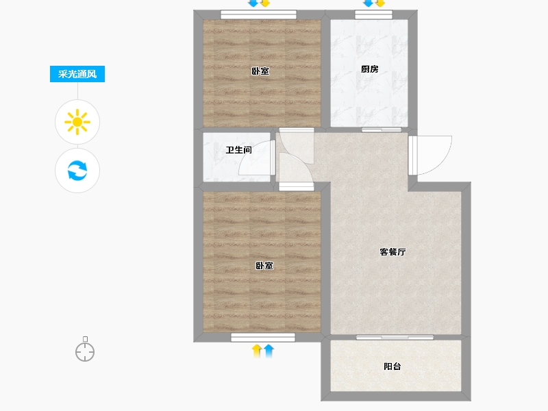 甘肃省-金昌市-天庆 金水湖畔-57.00-户型库-采光通风