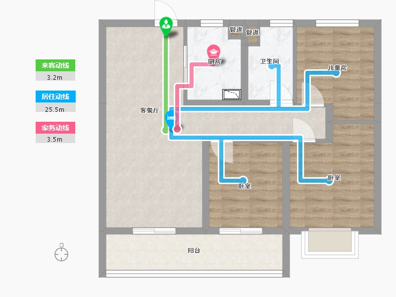 山西省-太原市-保利时光印象-69.79-户型库-动静线