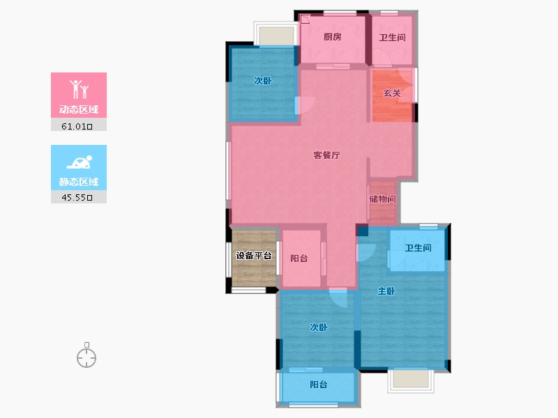 江苏省-盐城市-富顺名都花园-98.92-户型库-动静分区