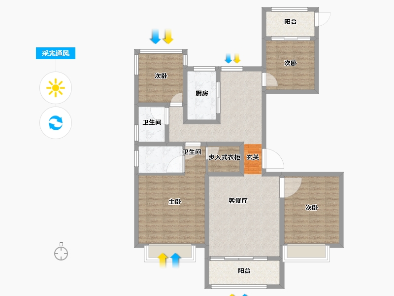 浙江省-台州市-江山一品-112.00-户型库-采光通风