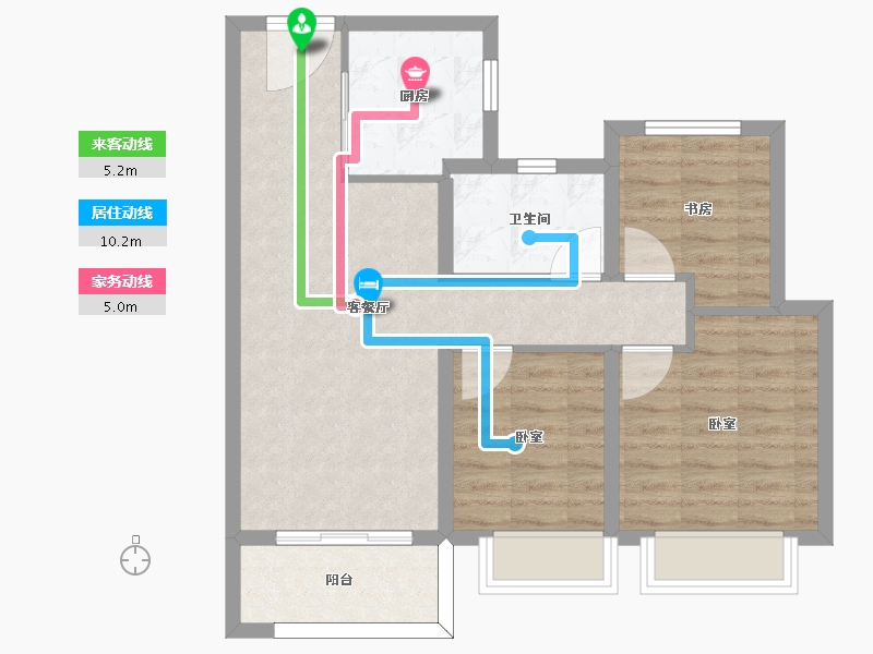 江苏省-南京市-西江瑞府-71.00-户型库-动静线