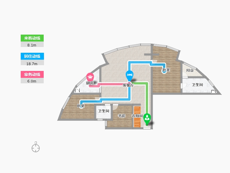 浙江省-杭州市-永和府-129.16-户型库-动静线