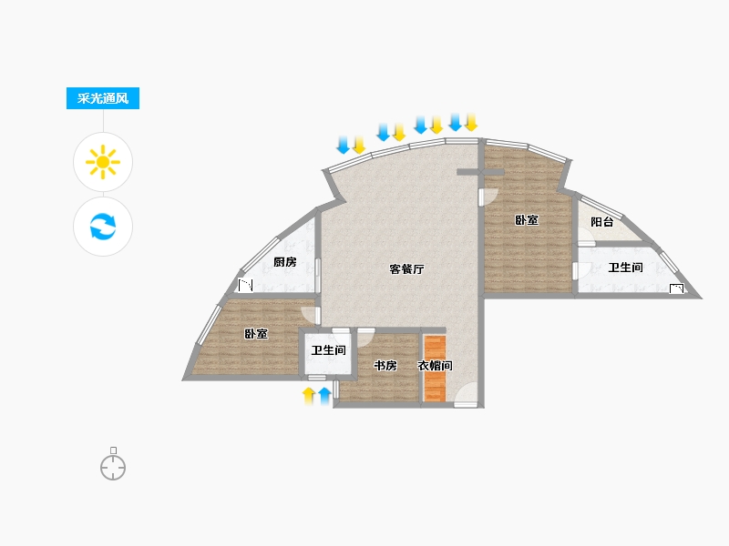 浙江省-杭州市-永和府-129.16-户型库-采光通风