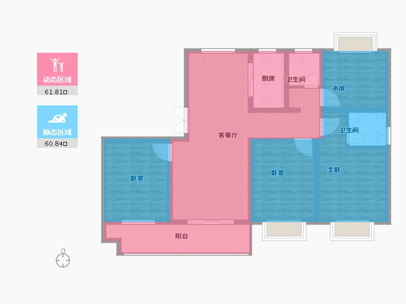 江苏省-泰州市-恒富新城樾府-109.81-户型库-动静分区