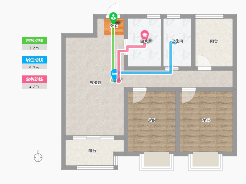 江苏省-常州市-泰富时代广场住宅-70.01-户型库-动静线