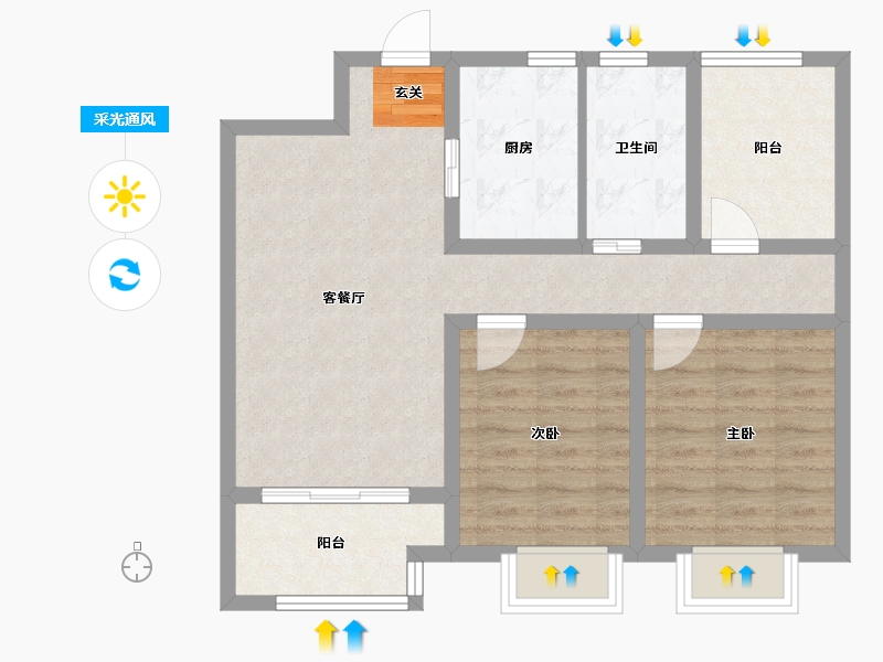 江苏省-常州市-泰富时代广场住宅-70.01-户型库-采光通风